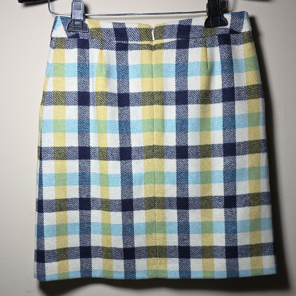 Boden British Tweed 100% Wool Plaid Mini Skirt - Picture 3 of 5